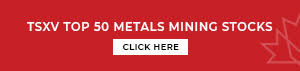 Tsxv to 50metals minning stocks